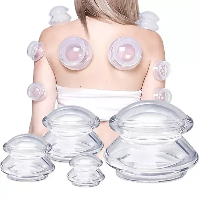 Silicone Vacuum Cupping Set Massage Body Cups Back Gua Sha Ventosas Suction -wq • £12.60