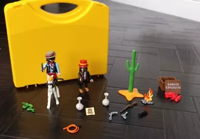 £13.50 • Buy Playmobil Bundle Western Cowboy 5608 & Pirate Playset Boat Desert W/ Carry Case