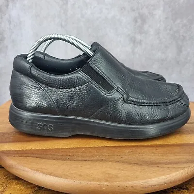 SAS Side Gore Loafers Mens 9 Black Leather Slip On Walking Comfort Shoes • $26.06
