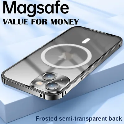 Metal Aluminium Alloy Magnetic Magsafe Case For IPhone 15 Pro Max 14 13 12 Cover • £11.95