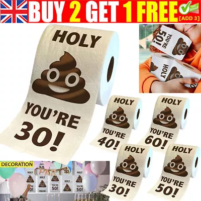 Funny Toilet Paper Roll Birthday Decoration 30th-60th Gifts For Women Men Gift • £5.49