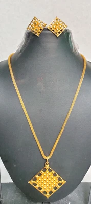 $25.52 • Buy Indian 22K Gold Plated Bollywood Party Fashion Pendant Earrings Set Gnj784