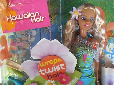 Vintage Mattel 2005 Barbie Doll -  Hawaiian Hair Cali Girl - Wrap & Twist Hair ! • $179.99