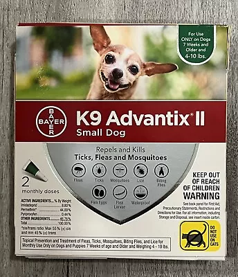 K9 Advantix II Small Dogs 4-10 Lbs Repels And Kills Fleas Ticks  2 Doses • $27