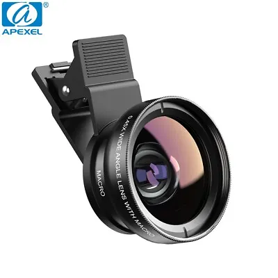 Apexel 2 In1 Clip-on Phone Camera Lens Kit Wide Angle & Macro For Samsung IPhone • £12.49