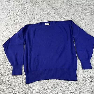 VTG Meister Sweater Mens Medium Acrylic Wool Pullover Blue Long Sleeve Knit • $29.99