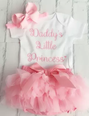  Baby Girls Frilly Tutu Knickers Baby Pink Daddy’s Little Princess From Newborn • £8.99