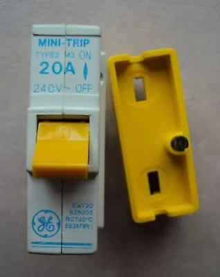 £14.95 • Buy Ge Mini Trip 20a Type 2 M3 Smt20 Plug Push In Mcb Replace Wylex Fuse With Base