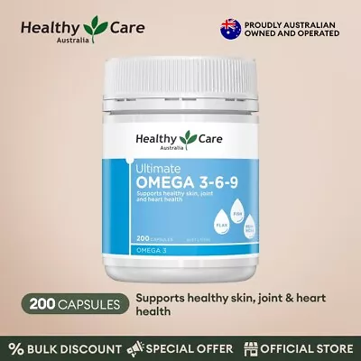 Ultimate Omega 3-6-9 200 Capsules | Supports Healthy Skin Joint & Heart Health • $34.19