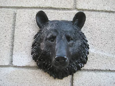 SMALL Total BLACK BEAR Head WALL MOUNT Decoration LODGE CABIN Log • $40.88