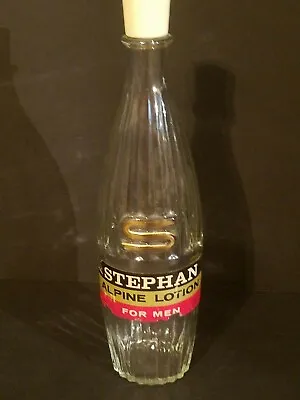 Vintage Stephan's Alpine Lotion Empty 10-1/2  Tall Bottle Barber Shop • $29.99