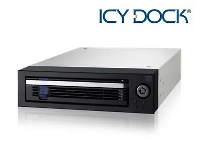 New ICY Dock MB876SK-B EZ-Tray 2.5  3.5  SATA SAS SSD HDD Hard Drive Mobile Rack • £86.39