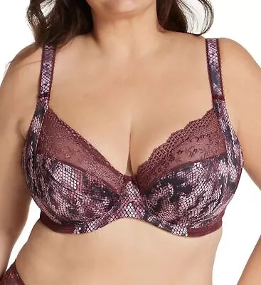 Elomi Lucie UW Stretch Cup Plunge Bra UK Szs D-FF Mambo Snake Print 4490 NWT $69 • $30.09