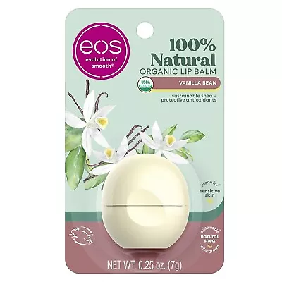 Eos 100% Natural Organic Lip Balm Sphere Vanilla Bean 0.25 Oz; Free Shipping • $9.99