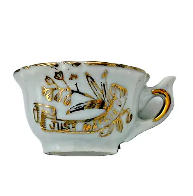 Vintage Miniature Tea Cup Japan Just Married Flowers Metalic-A3 • $7.99