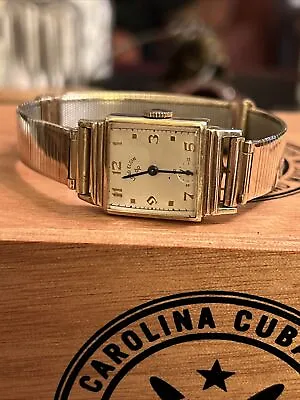 Extremely Rare VINTAGE 40’s LORD ELGIN 14K GF WATCH Forstner Komfit Gold Band • $285