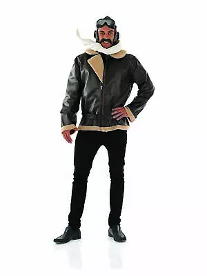 Mens WW2 Fighter Pilot Costume Adult 1940s Army Aviator Airforce Fancy Dress • £48.99