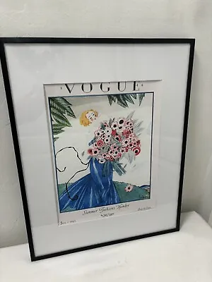 Vintage Framed Vogue Summer Fashions Number 1923 Print. 20 1/2 By 16 1/2  • $100