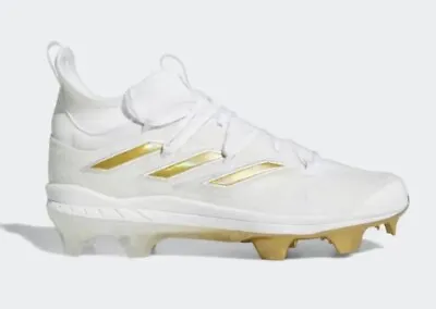 Adidas Adizero Afterburner Baseball Softball Cleats Mens Sz 12 White Gold GZ6513 • $34.99
