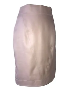 Fendi Sz 44 Nude Tone Wool Silk Panel Straight Fully Lined Skirt  • $37.35