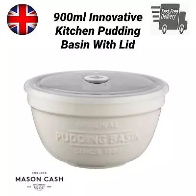 Mason Cash Innovative Stoneware Pudding Basin Bowl With Air Tight Lid White Bake • £15.99