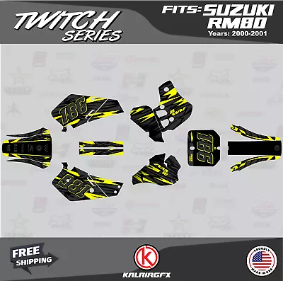 Graphics Decal Kit For Suzuki RM80 (2000-2001) RM80 Twitch Series - Yellow • $54.99