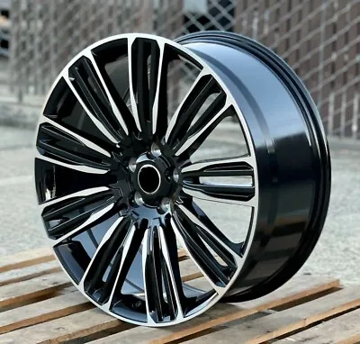 24x10 Wheels For Range Rover Velar 5x108 Black Machined Face 24  VIP Rims Set 4 • $1380