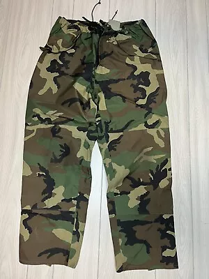 US Army Pants L Long Woodland Camo Cold Weather Trouser Combat Uniform Gortex • $34.95