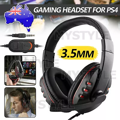 PS4 Headset 3.5mm Gaming Headphone With Microphone For PC Laptop Sony Xbox One • $14.95