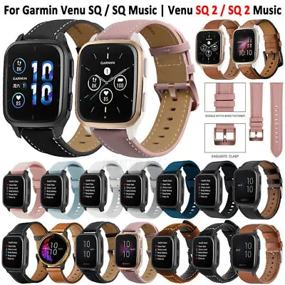 For Garmin Venu SQ/SQ2 Music Venu 2 Plus Vivoactive 4 3 Leather Watch Band Strap • $7.12