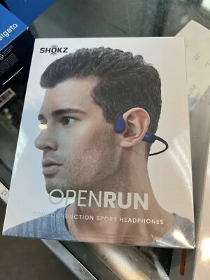 $85 • Buy AfterShokz OpenRun Bluetooth Over The Ear Headphones - Blue S803
