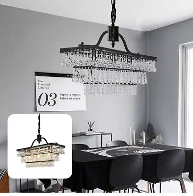 Modern Crystal Chandelier Ceiling Fixture Home Dinning Room Pendant Lamp 3-Light • $120.60