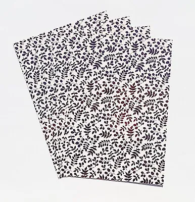 4 X A4 Kanban Foiled Card 'Pink Vines & Leaves' 300gsm - Just 25p Each (31) • £1