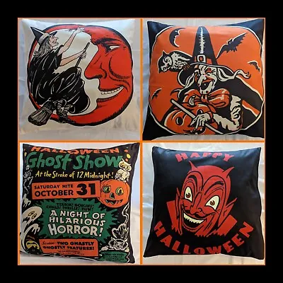  Halloween Throw Pillow Covers 18 X 18 Inch Vintage Halloween Theme • $3.99
