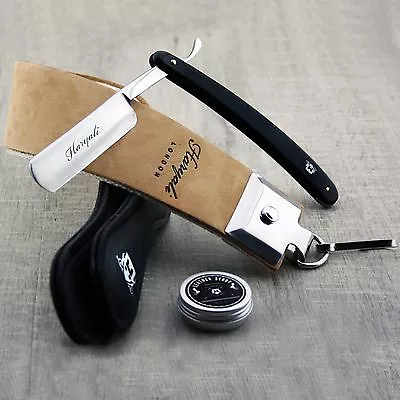 3 Pieces Mens Shaving Kit For Men With Cut Throat Razor Sharping Strop & Paste  • $29.99