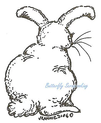 Cotton Tail Bunny Rabbit Wood Mounted Rubber Stamp Northwoods Rubber Stamp New • $10