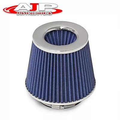 Blue Silver 4'' / 102mm Inlet Short Ram / Cold Air Intake Filter For Mustang GT • $16.99