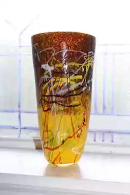 Large Viz Art Glass Vase Hand Blown 9.75  • $101.25