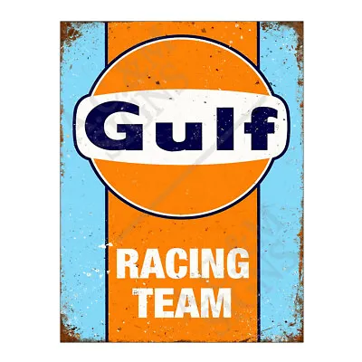Metal Tin Sign Plaque Gulf Racing Team Man Cave Garage Home Bar Shed 12761 • £3.95