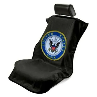 Seat Armour Front Car Seat Cover For US Navy - Black Terry Cloth SA200USNAVY • $36.08