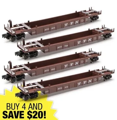 O Gauge O Scale TTX Intermodal Car (Brown) 14” 4-Pack Menards MTH Lionel • $339.99