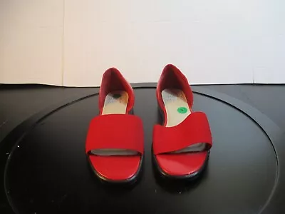 Mootsies Tootsies Womens Shoes 9 Medium Width Red Easy On Open Toe Leather Upper • $19.99