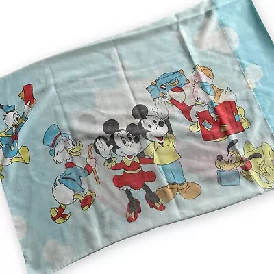 Vintage 70s Walt Disney Productions Magic Kingdom Pillowcase Mickey And Minnie • $9.99