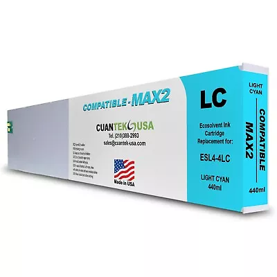 Roland Ecosol MAX2 Compatible LIGHT CYAN Ink 440ml Cartridge ESL4-4LC MADE N USA • $75