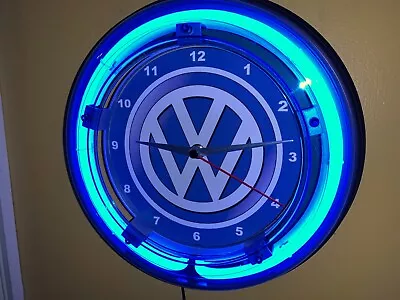 VW Volkswagen Motors Auto Garage Man Cave Neon Wall Clock Advertising Sign • $99.99