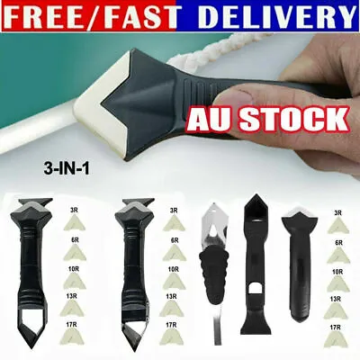 $9.99 • Buy 3 In 1 Silicone Caulking Tool Removal Residue Scraper Kit Sealant Replace Set