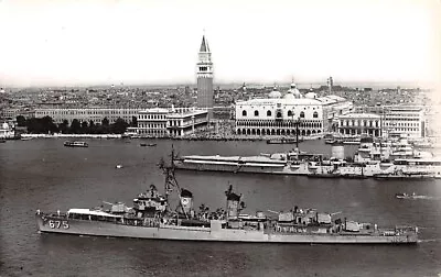 USS NAVY DESTROYER LEWIS HANCOCK REAL PHOTO PC ~ Used Ship's Naval Cancel 1957 • $11.49