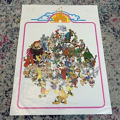 RARE Vintage 80’s  Walt Disney Productions Characters Poster 18 X 24  • $20.74