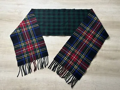 NWOT Polo Ralph Lauren Mens Scarf Multicolor Plaid Wool Nylon Green Pony • $31.49