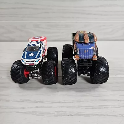 Hot Wheels Monster Jam Truck 1/64 Lot 0f 2 Marvel Captain America Thanos • $12